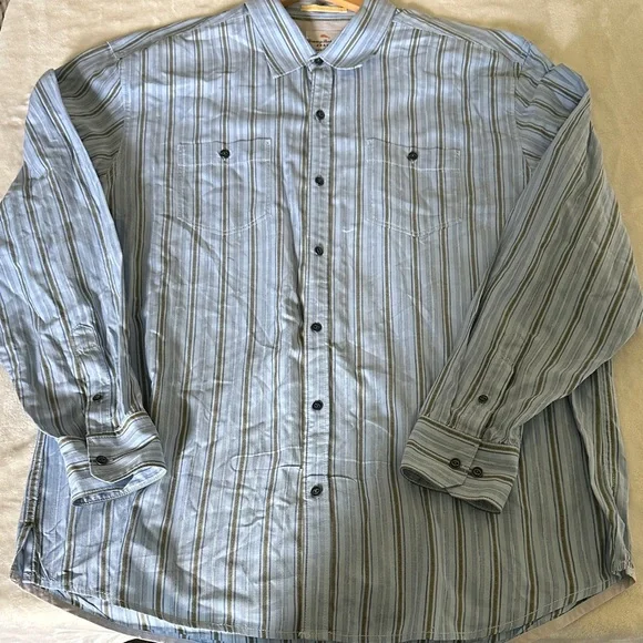 Tommy Bahama Light Blue Striped Button Down Shirt - Picture 4 of 8